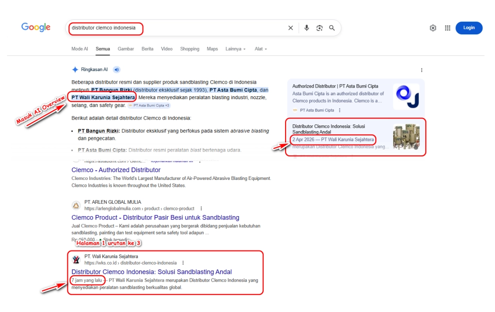 Bukti tembus halaman 1 Google dan AI Overview dalam 7 jam